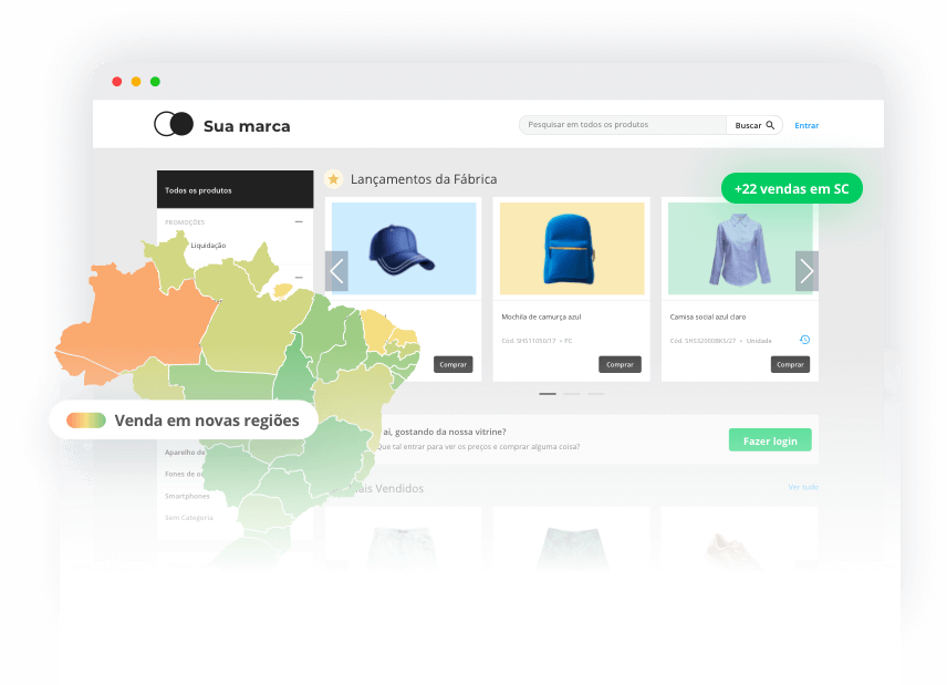 Faça vendas online para lojistas de todo o Brasil