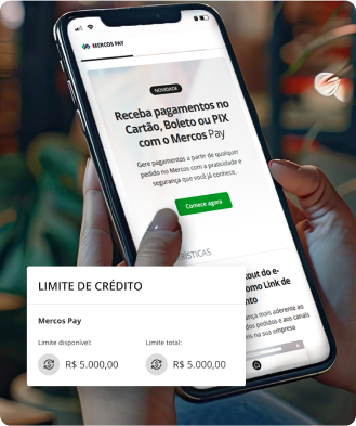 Tela do Mercos Pay mostrando opções de pagamento integradas ao sistema