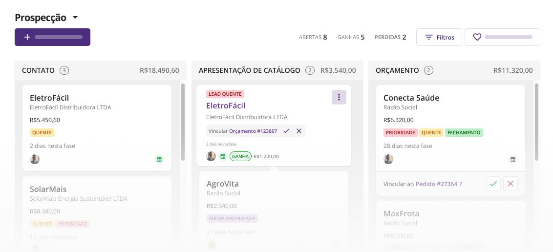 CRM de Vendas Mercos: um funil de vendas capaz de atender operações de todos os portes, conectando gestão de clientes e vendas na prática. Gerencie sua indústria ou distribuidora com um sistema só e integre a qualquer ERP